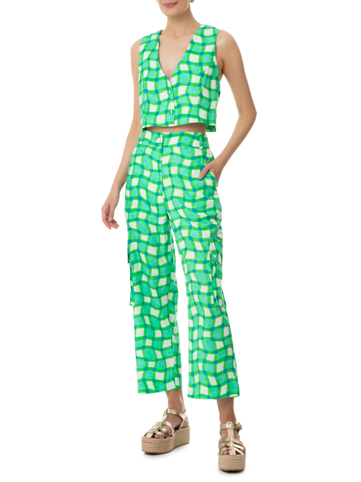 Alfaiataria Xadrez CalÇa Xadrez Feminina Verde Calça Feminina