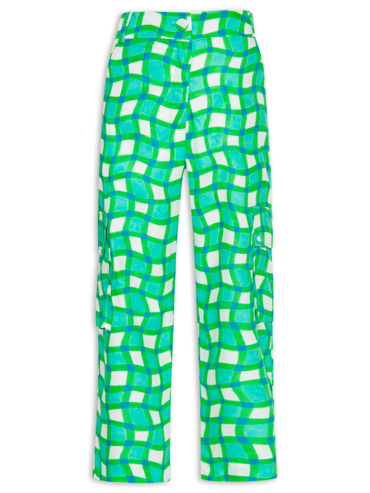 Calça Feminina Cenoura Xadrez Delírio - Verde