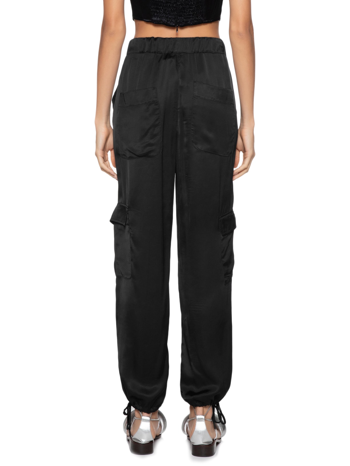 Calça Cetim Feminina Calça Feminina Cetim Cargo Plus Size Jogger