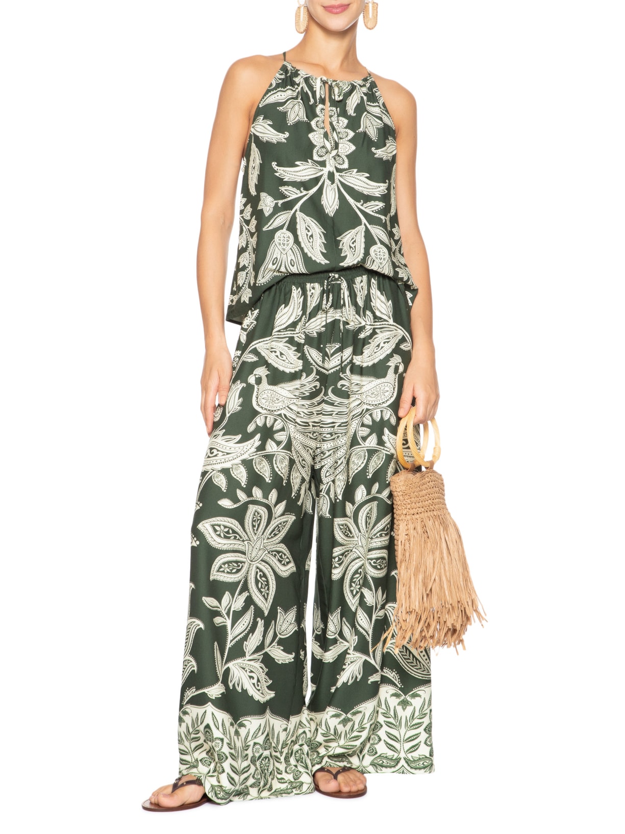 Calça Feminina Céu De Arara Verde Farm