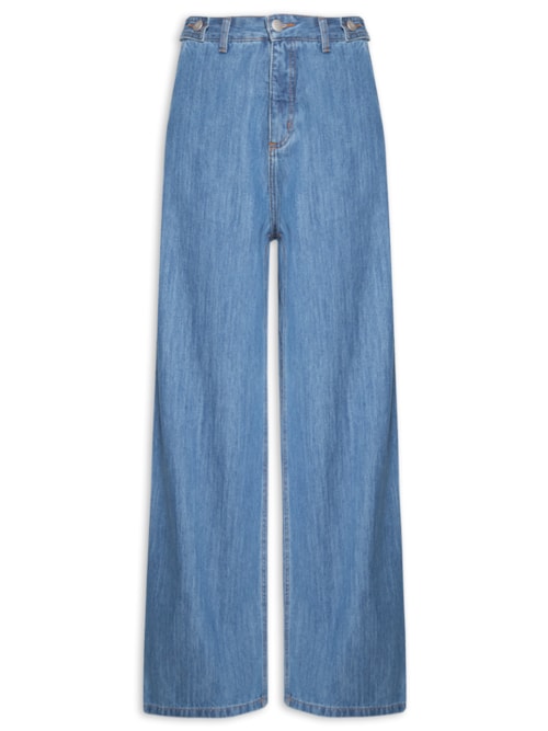 Calça Feminina Chanfro Jeans - Azul