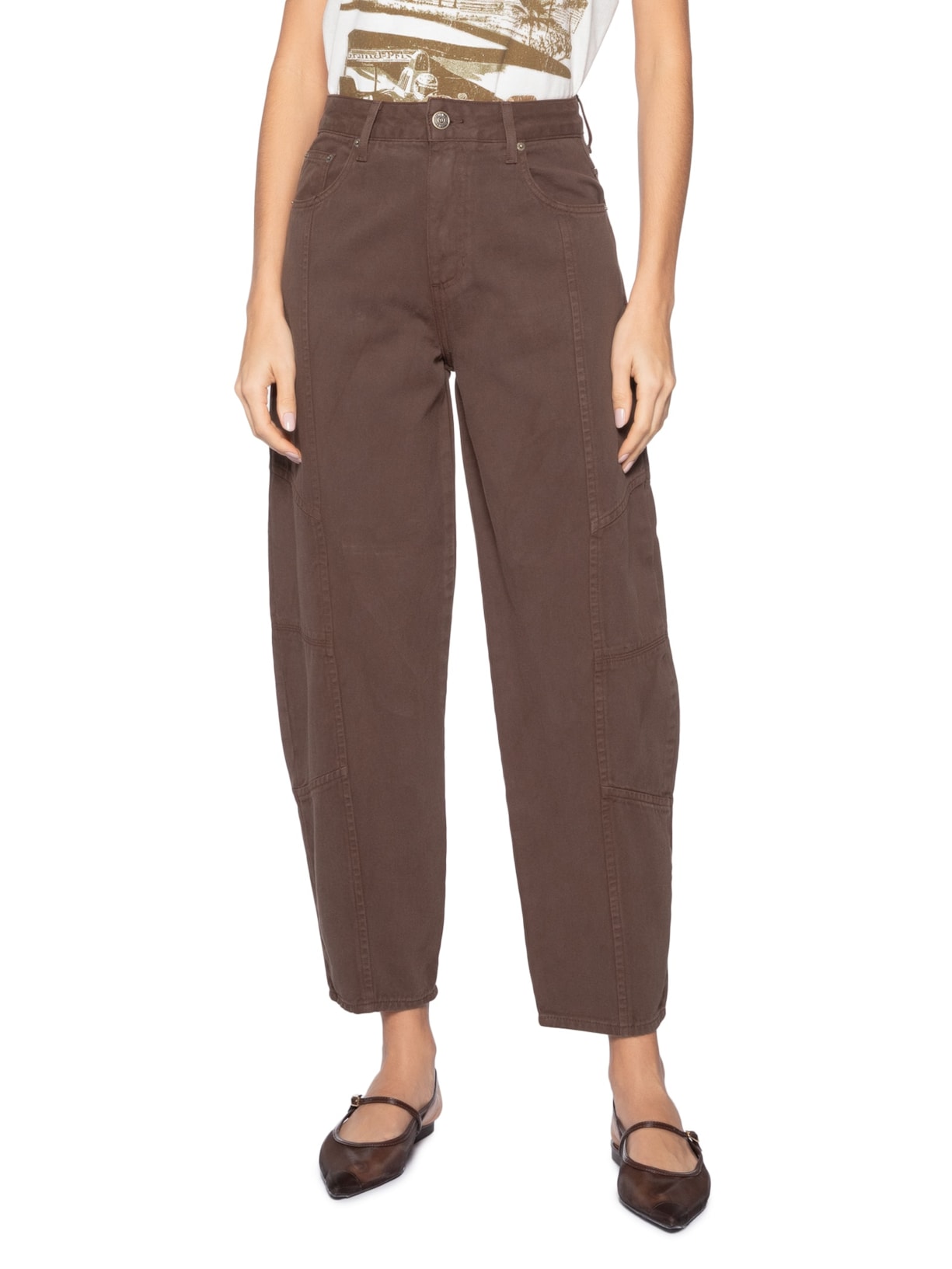 Calça Feminina Charlotte Denim Marrom Niini