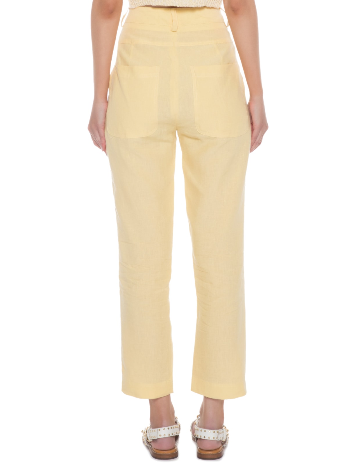 Calça Feminina Chiara Linen Banana Amarelo Mixed