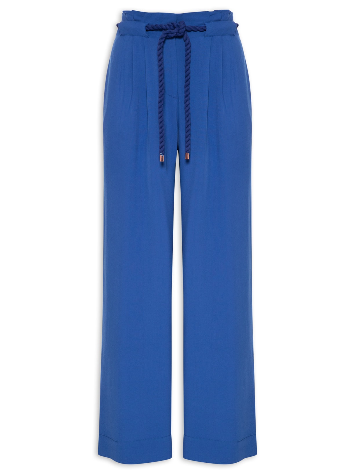 Calça Feminina Cinto Cadarço - Azul