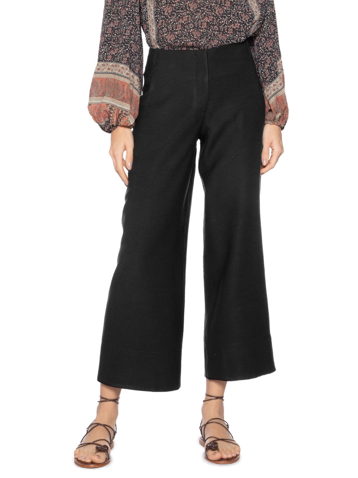 Calça Feminina Cinto Tachas Preto Maria Filó