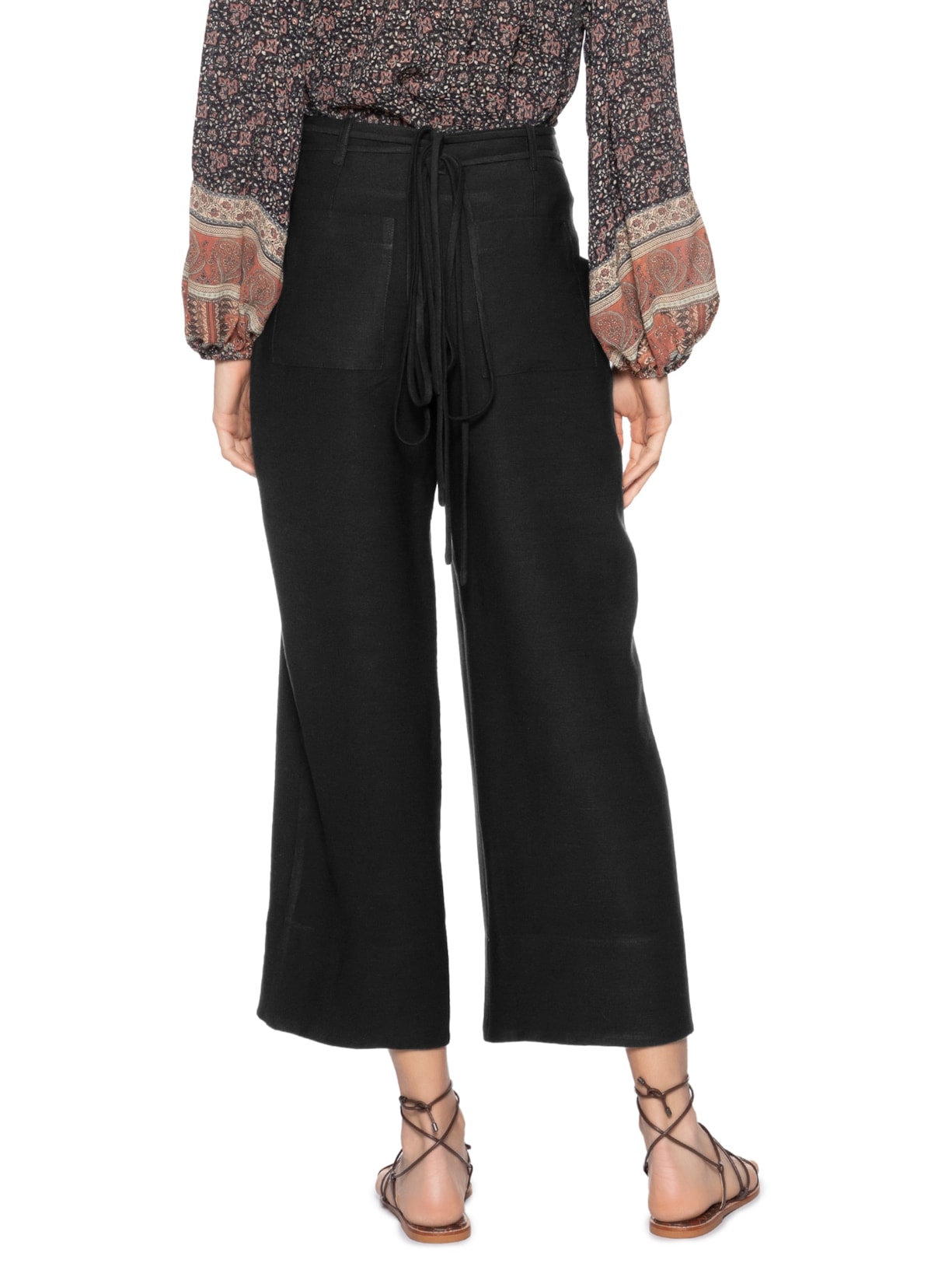 Calça Feminina Cinto Tachas Preto Maria Filó