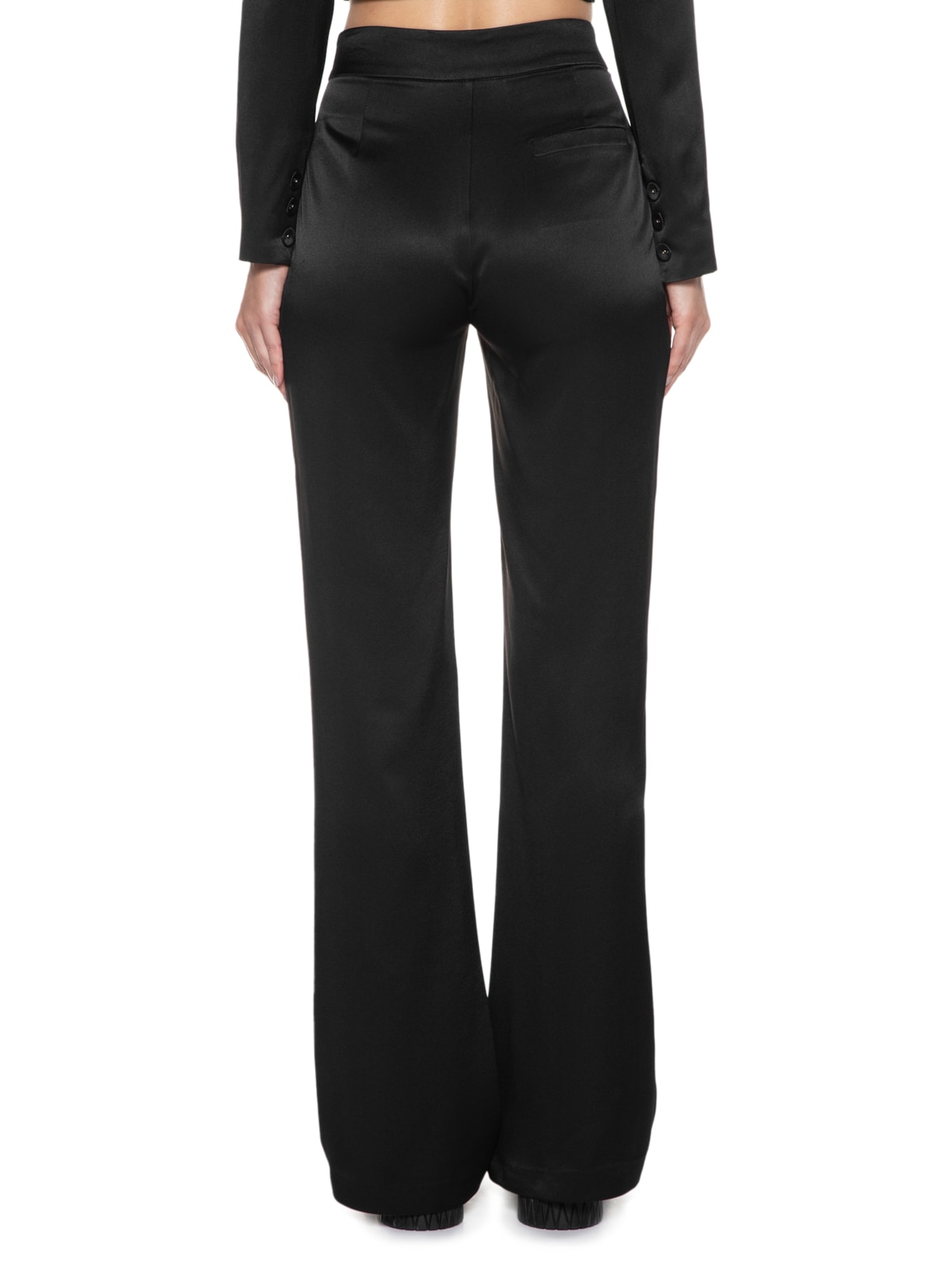 Calça Feminina Cintura Alta Bootcut Em Crepe Preto '2Essential