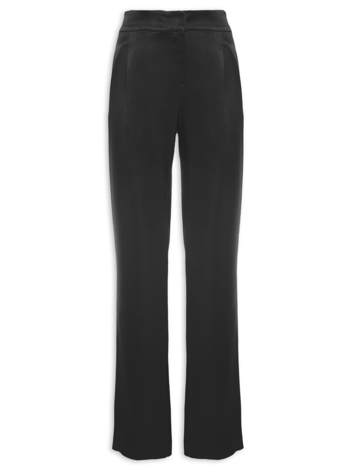 Calça Feminina Cintura Alta Bootcut Em Crepe Preto '2Essential
