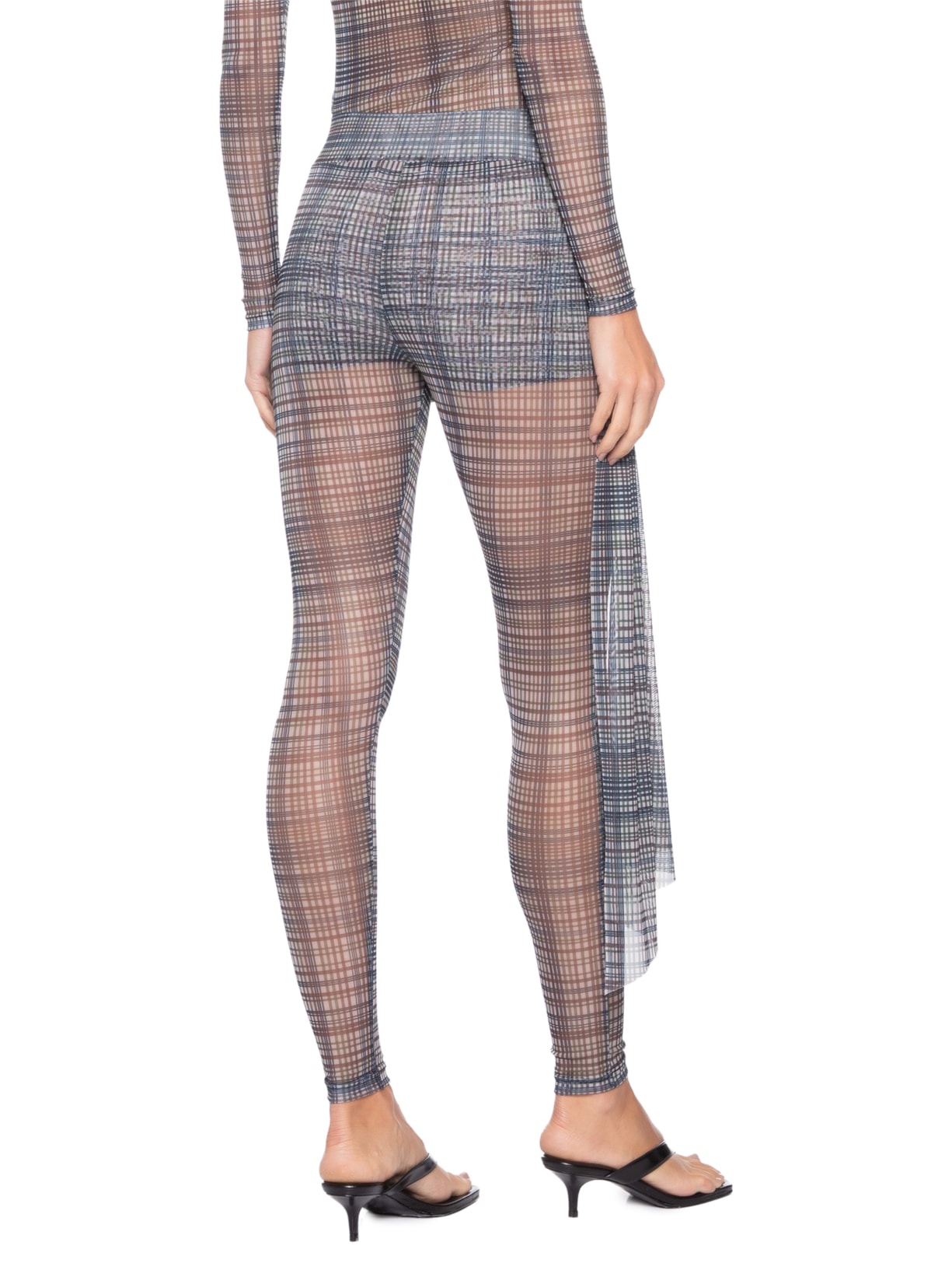 Calça Feminina Cintura Alta com Sobreposição Azul '2Essential