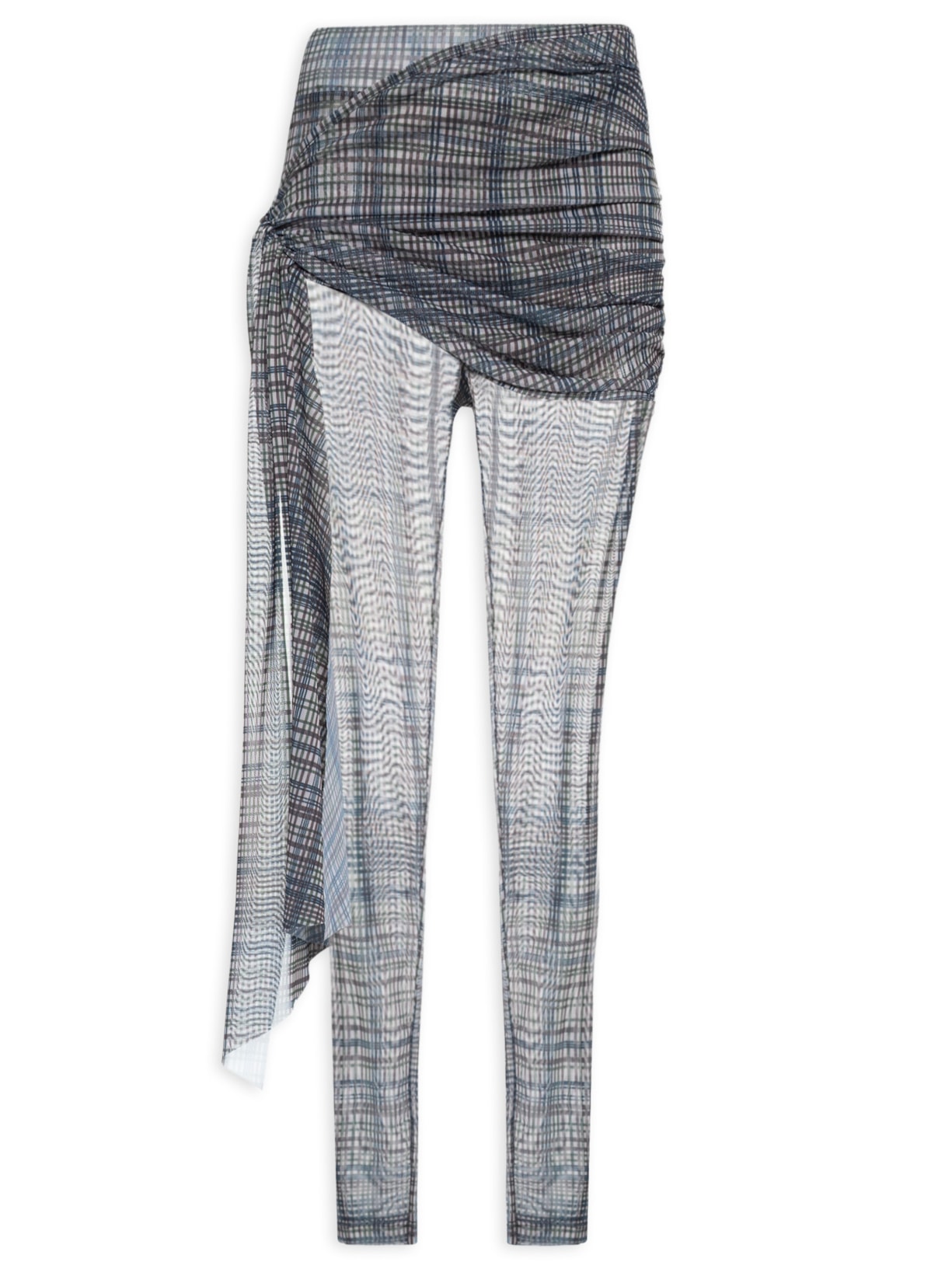 Calça Feminina Cintura Alta com Sobreposição Azul '2Essential