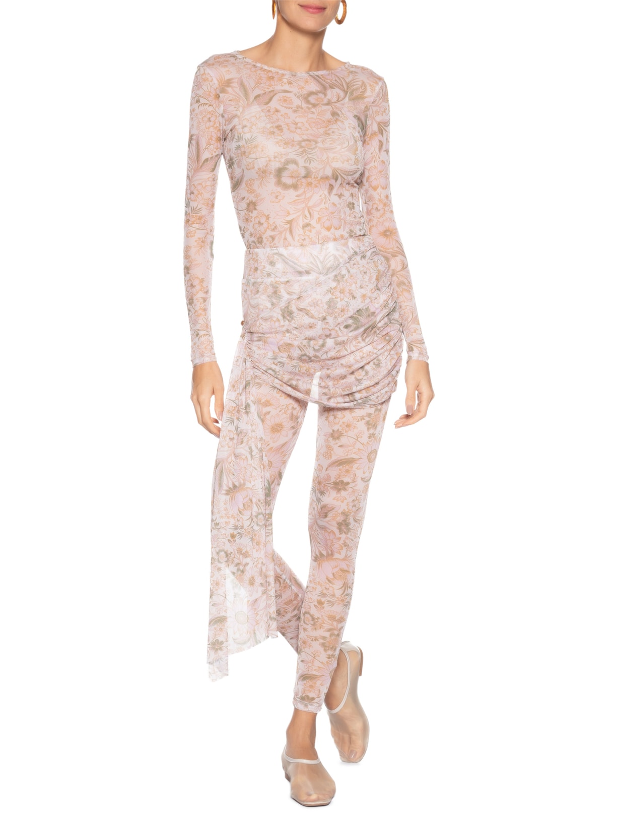 Calça Feminina Cintura Alta com Sobreposição Rosa '2Essential