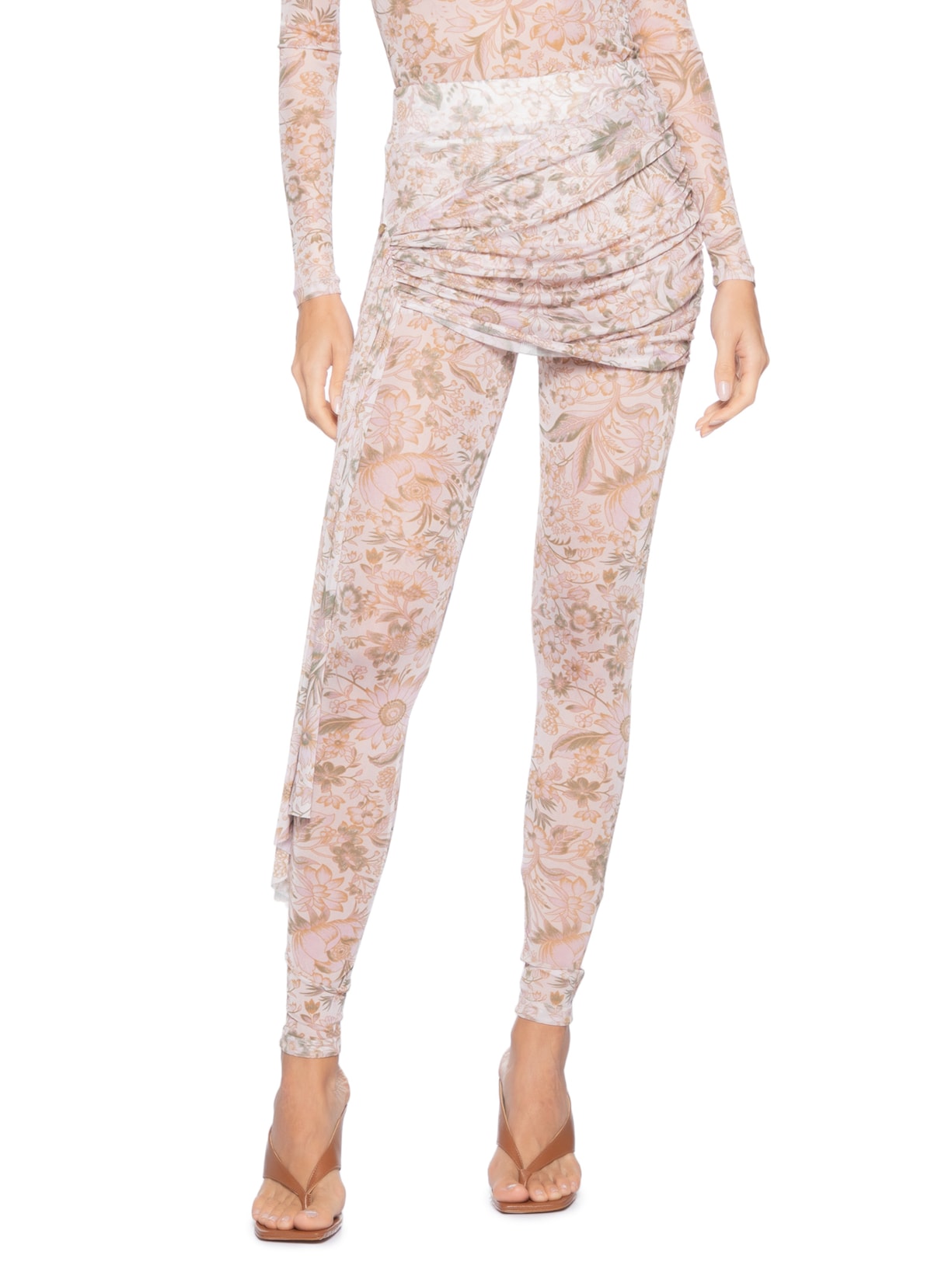 Calça Feminina Cintura Alta com Sobreposição Rosa '2Essential