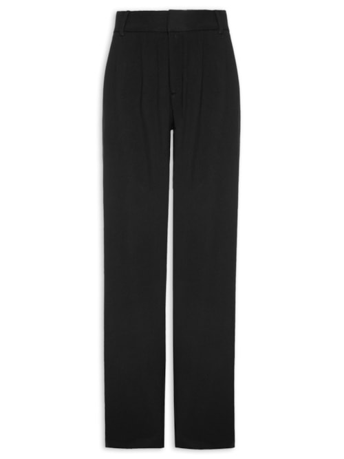 Calça Feminina Cintura Alta Wide Leg - Preto
