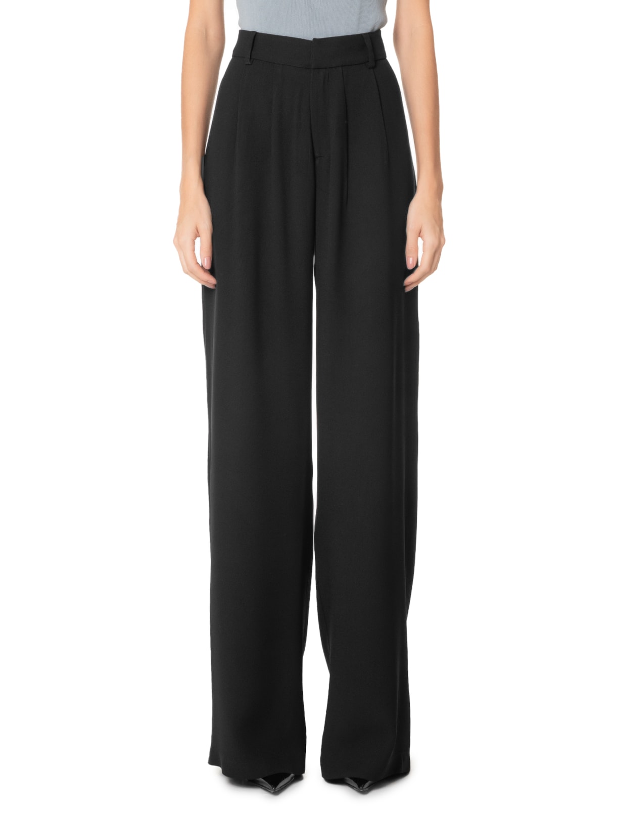 Calça Feminina Cintura Alta Wide Leg Preto '2Essential