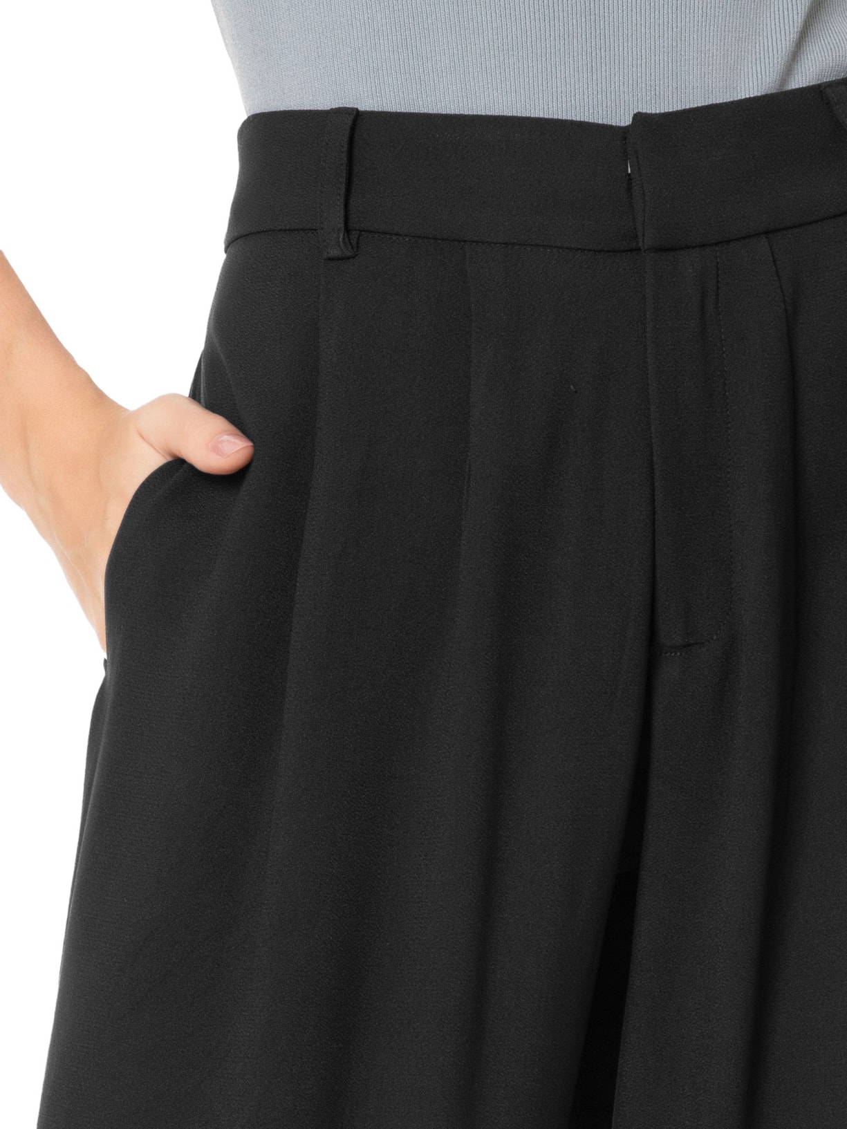 Calça Feminina Cintura Alta Wide Leg Preto '2Essential