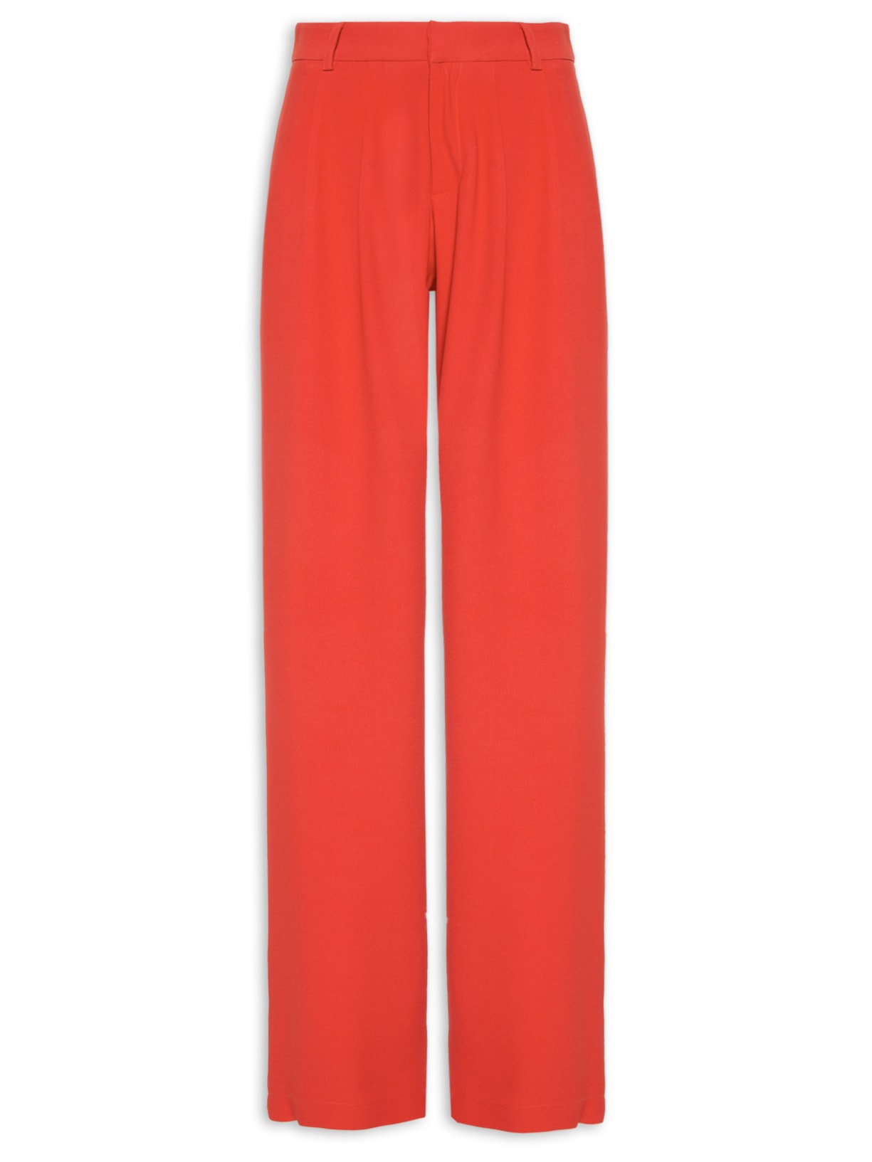 Calça Feminina Cintura Alta Wide Leg - Vermelho