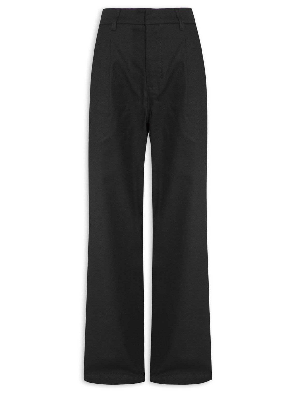 Calça Feminina Cintura Baixa De Sarja - Preto