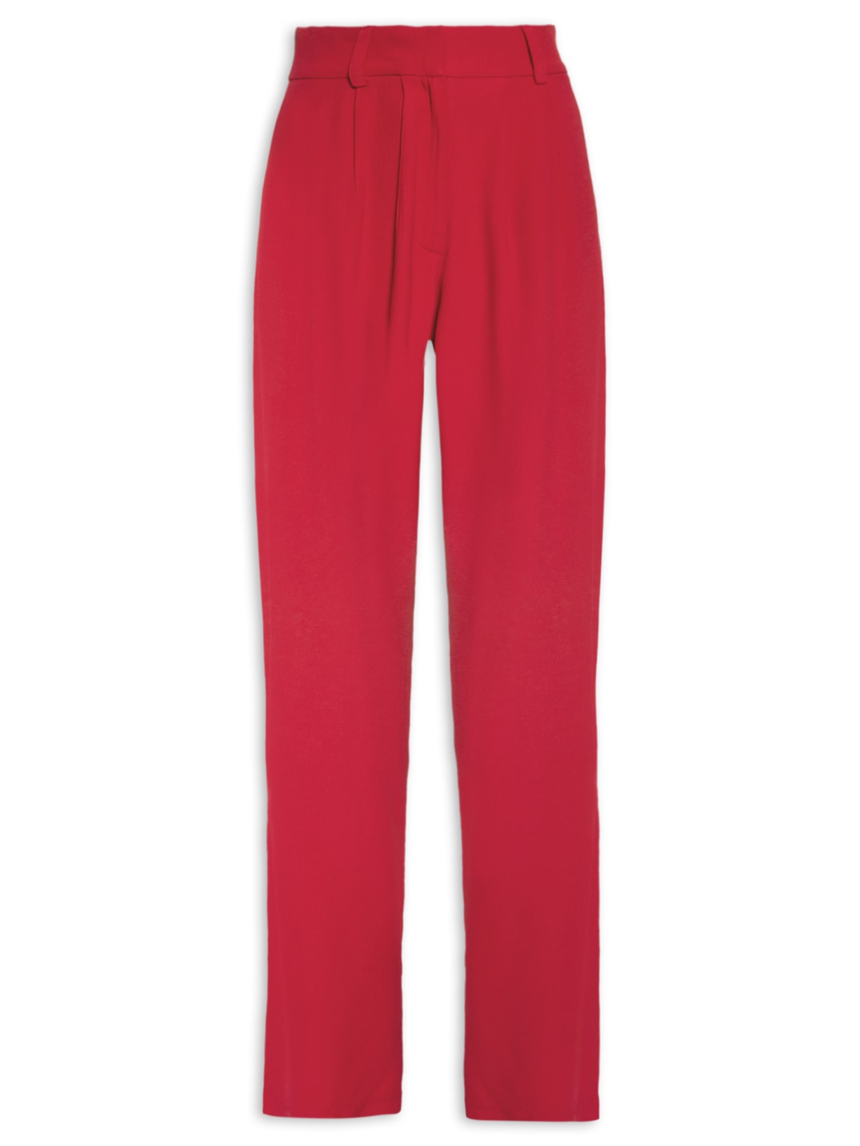 Calça Feminina Cintura Wide Leg - Vermelho