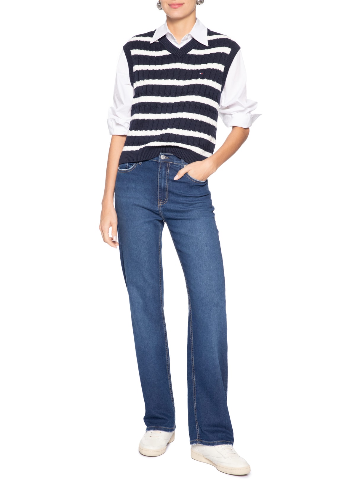 Calça Feminina Cleo Mid Bootcut BI0152 Azul Tommy Jeans