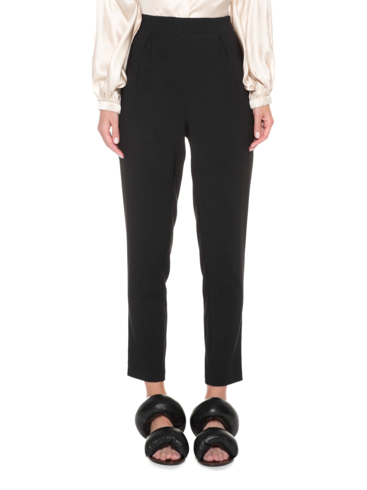 Calça Feminina Clochard Cintura Alta Em Crepe Preto '2Essential