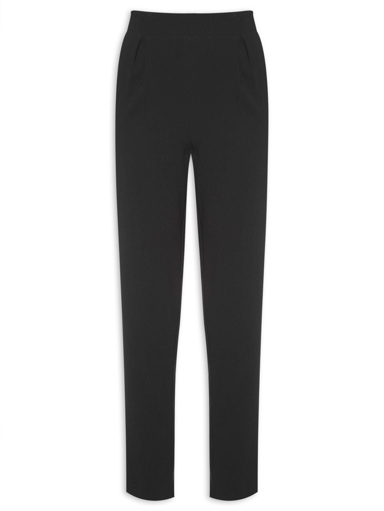 Calça Feminina Clochard Cintura Alta Em Crepe Preto '2Essential