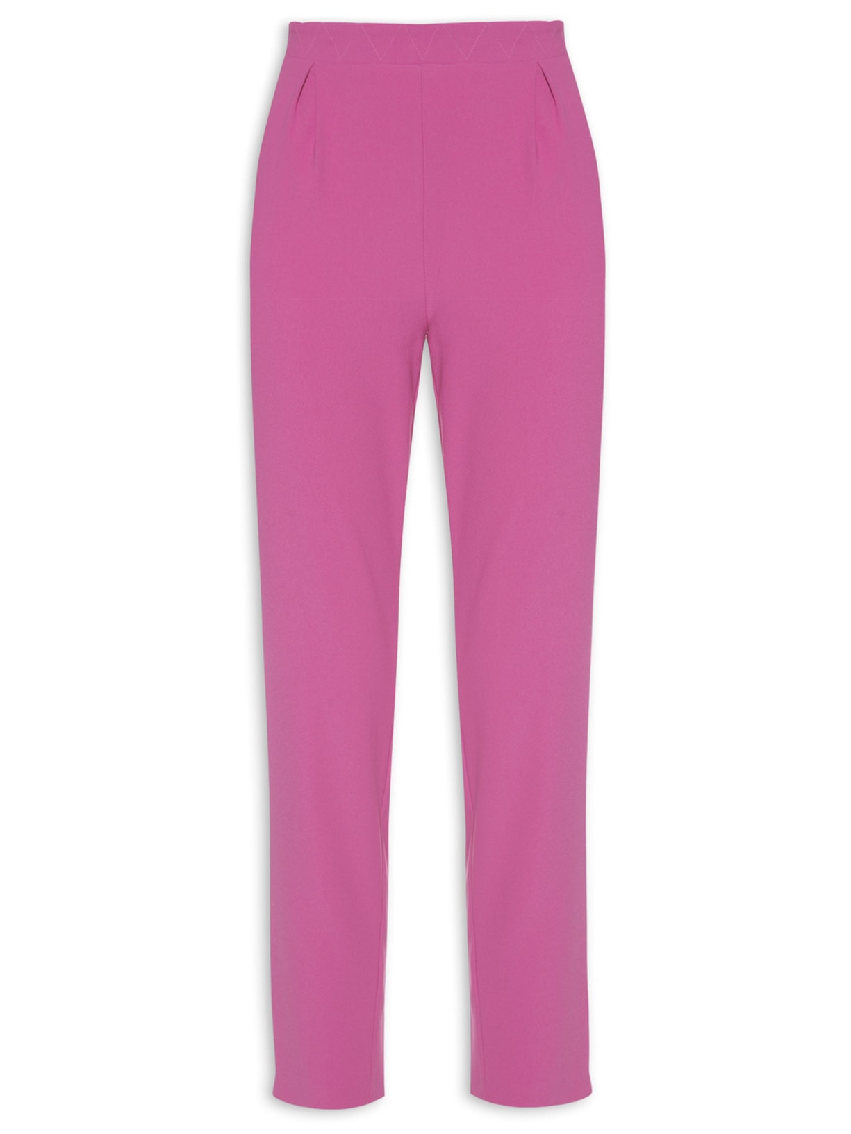 Calça Feminina Clochard Cintura Alta Em Crepe - Rosa