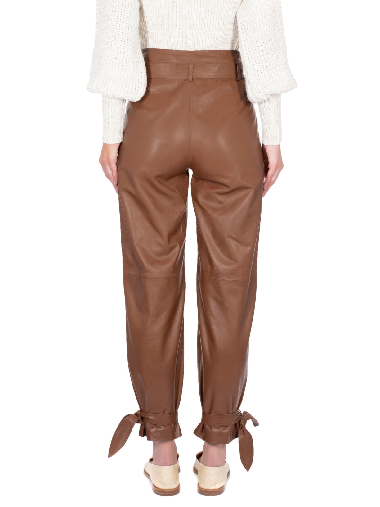 Calça Feminina Clochard Com Amarração Couro Shop2gether Marrom