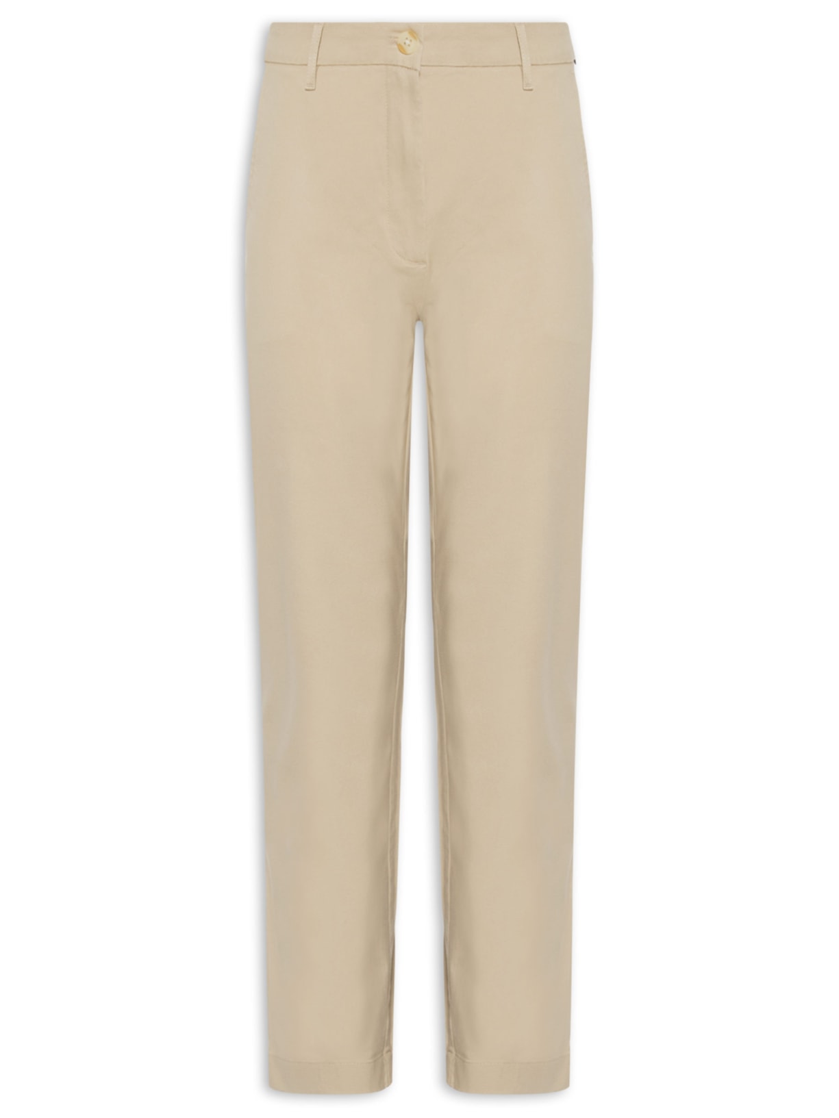 Calça Feminina Co Twill Slim Chino Bege Tommy Hilfiger