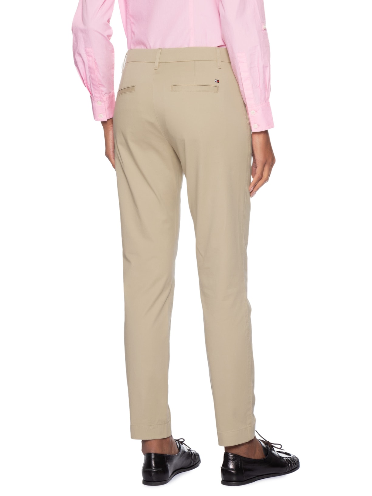 Calça Feminina Co Twill Slim Chino Bege Tommy Hilfiger