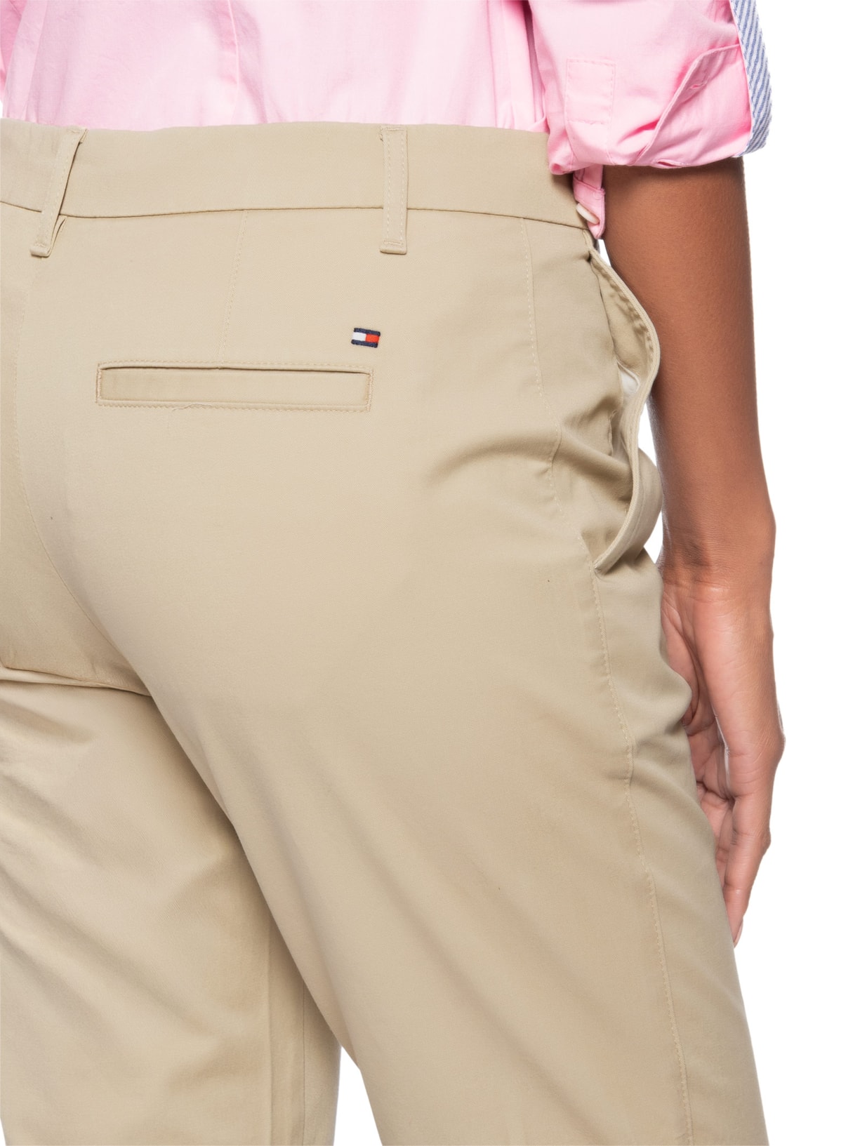 Calça Feminina Co Twill Slim Chino Bege Tommy Hilfiger