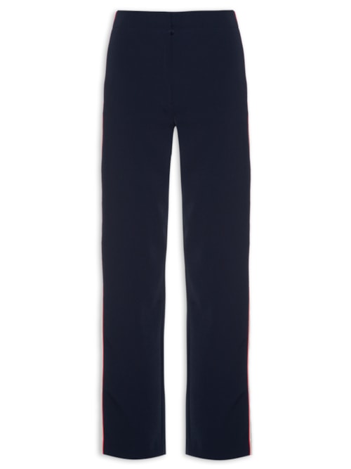 Calça Feminina Color Block Slim Straight Pant - Azul