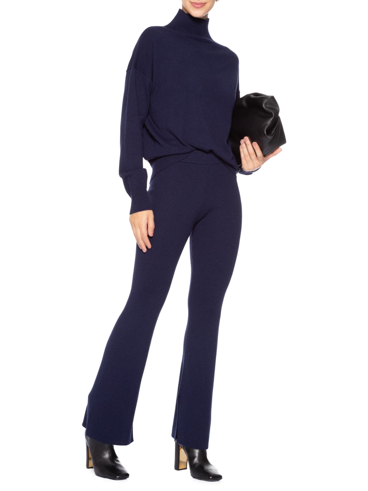 Calça Feminina Com Blend De Lã E Cashmere Azul '2Essential