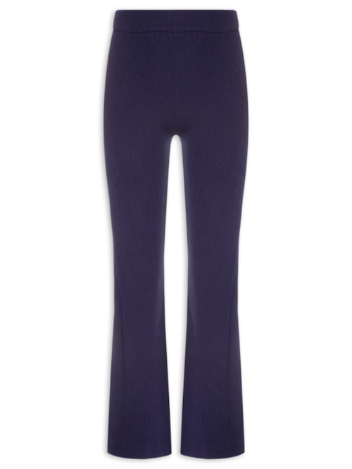 Calça Feminina Com Blend De Lã E Cashmere - Azul