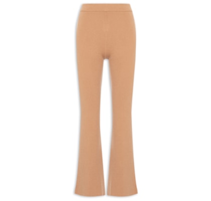 Calça Feminina Com Blend de Lã e Cashmere - Bege