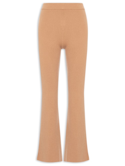 Calça Feminina Com Blend de Lã e Cashmere - Bege