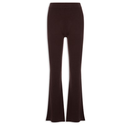 Calça Feminina Com Blend de Lã e Cashmere - Marrom