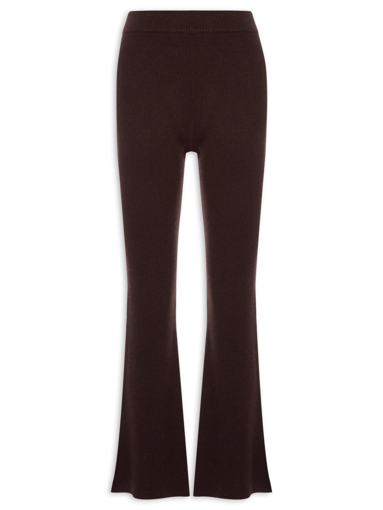 Calça Feminina Com Blend de Lã e Cashmere - Marrom