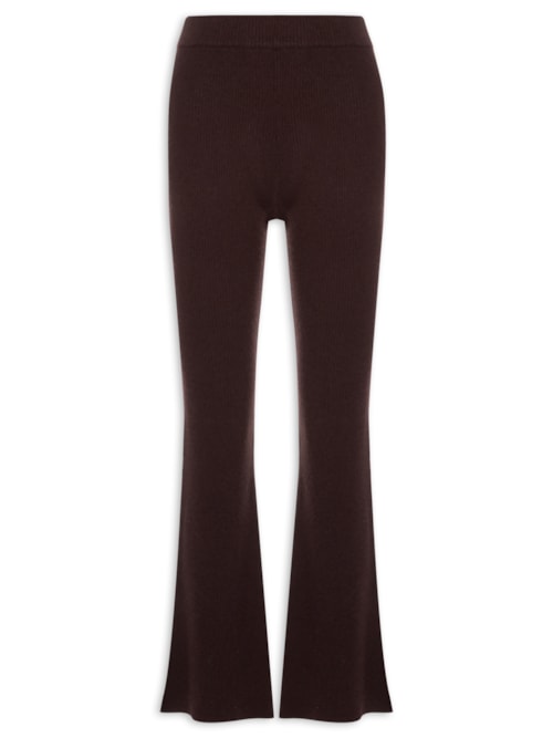 Calça Feminina Com Blend de Lã e Cashmere - Marrom