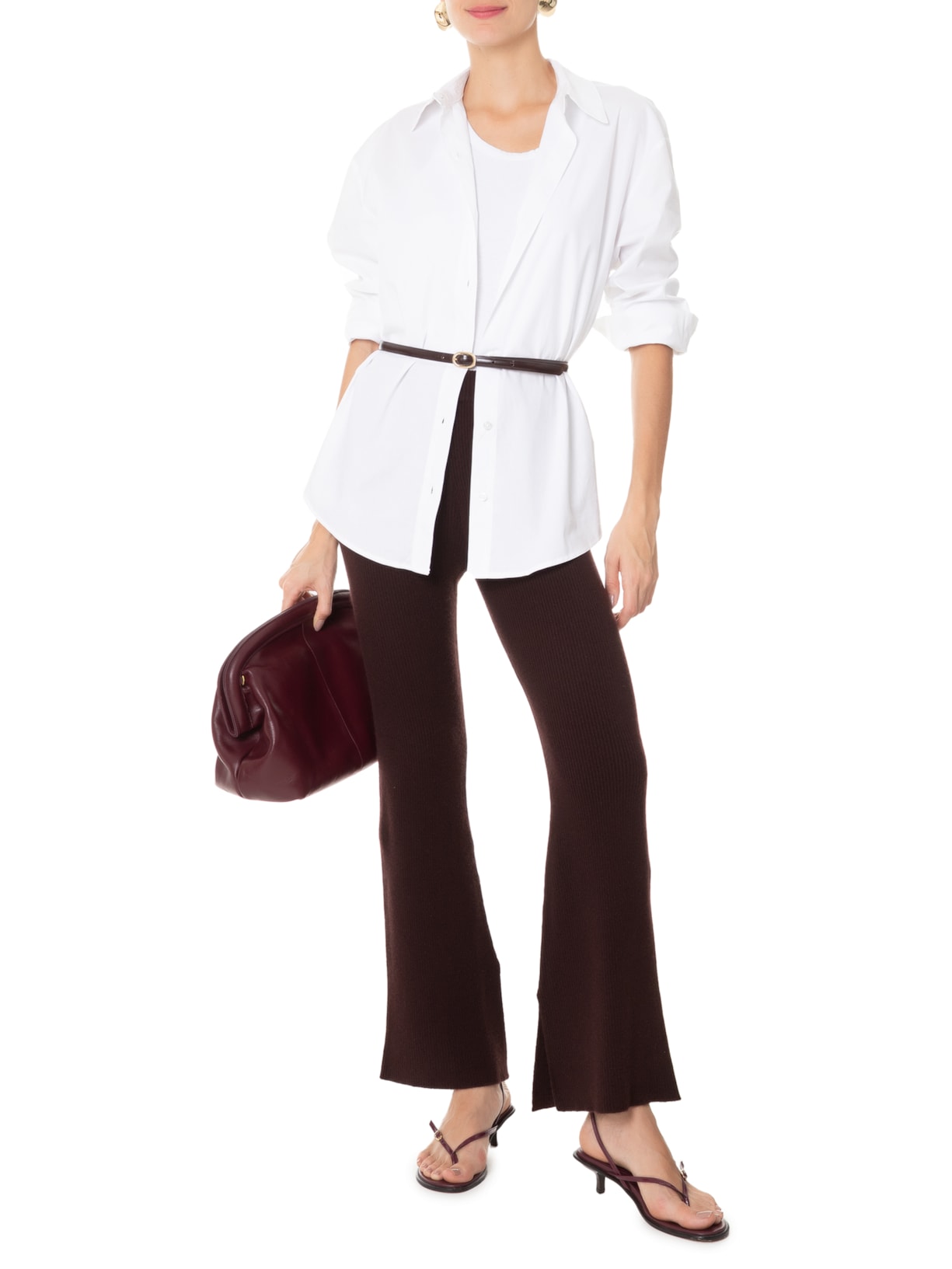 Calça Feminina Com Blend de Lã e Cashmere Marrom '2Essential