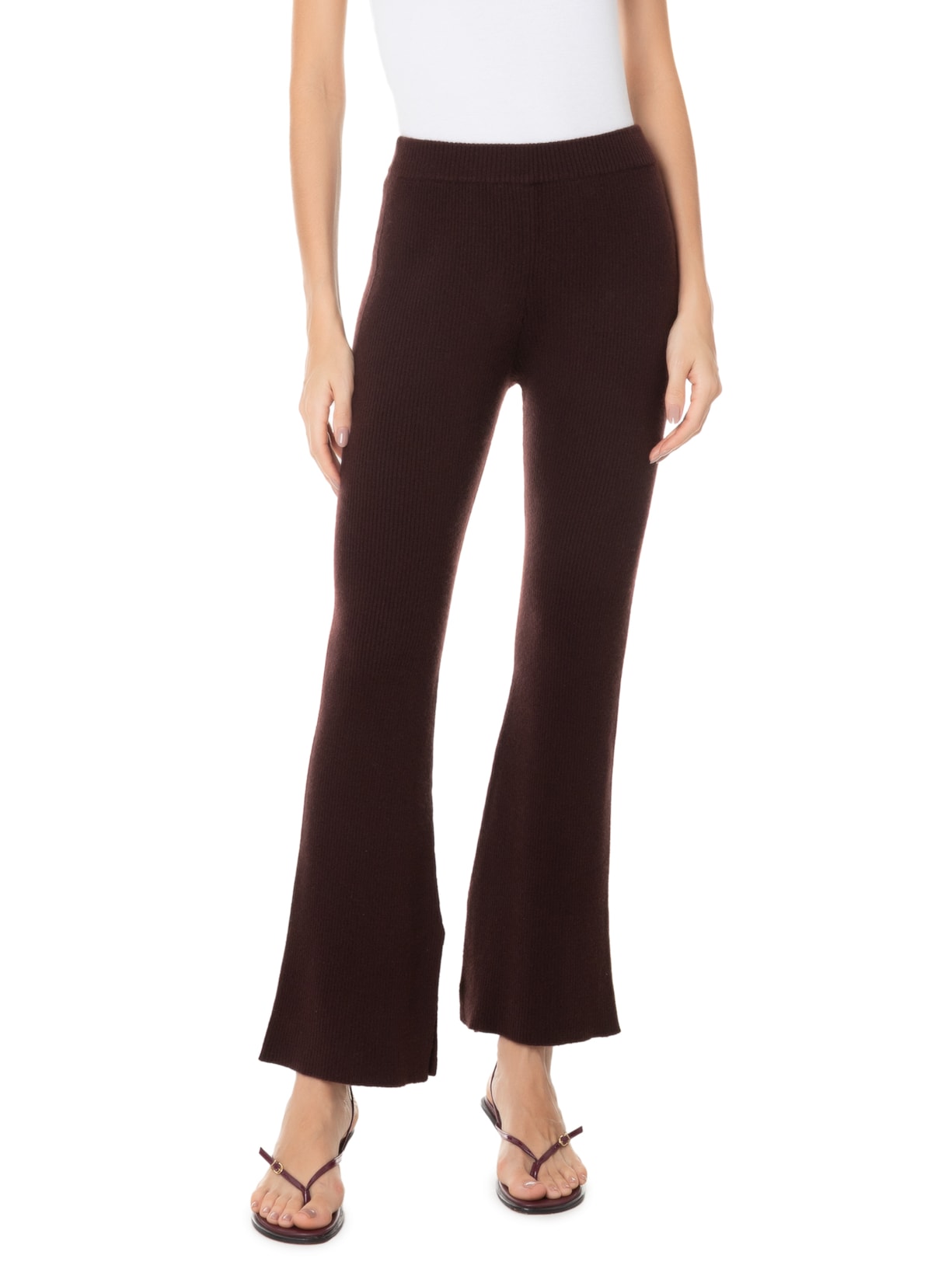 Calça Feminina Com Blend de Lã e Cashmere Marrom '2Essential