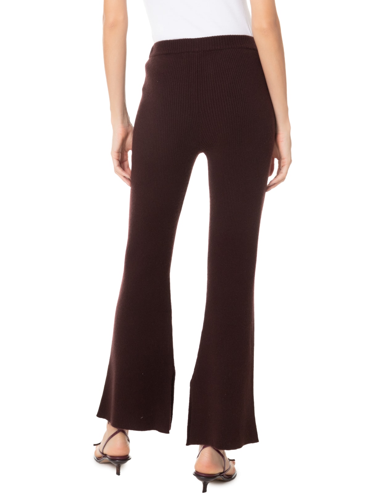 Calça Feminina Com Blend de Lã e Cashmere Marrom '2Essential