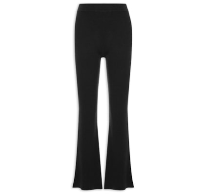 Calça Feminina Com Blend de Lã e Cashmere - Preto