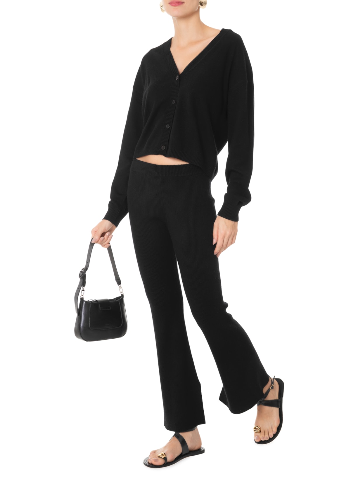 Calça Feminina Com Blend de Lã e Cashmere Preto '2Essential