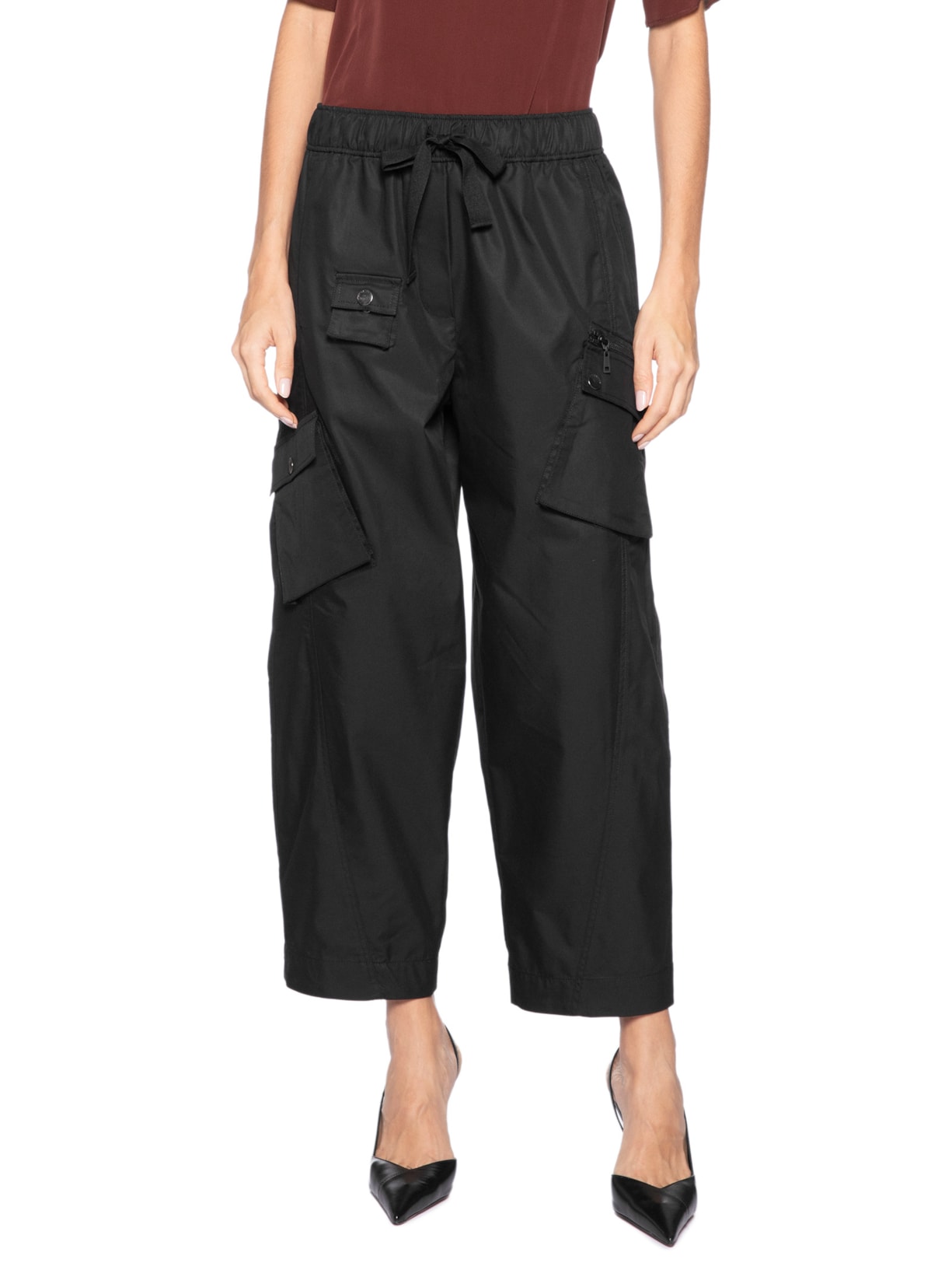 Calça Feminina Com Cós De Elásticos E Bolsos Preta Animale