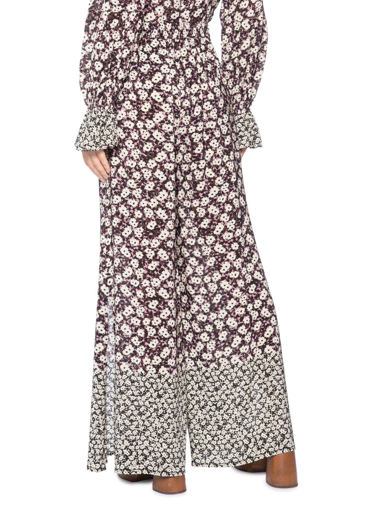 Calça Feminina Com Fenda Estampada Roxo Animale