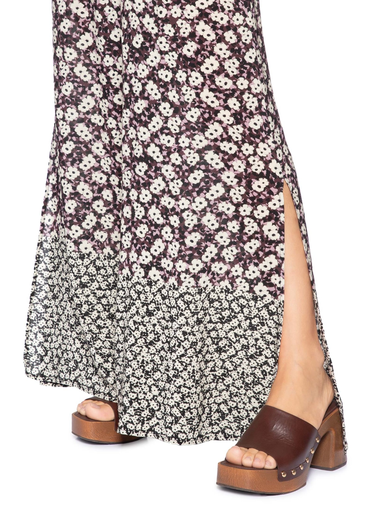 Calça Feminina Com Fenda Estampada Roxo Animale