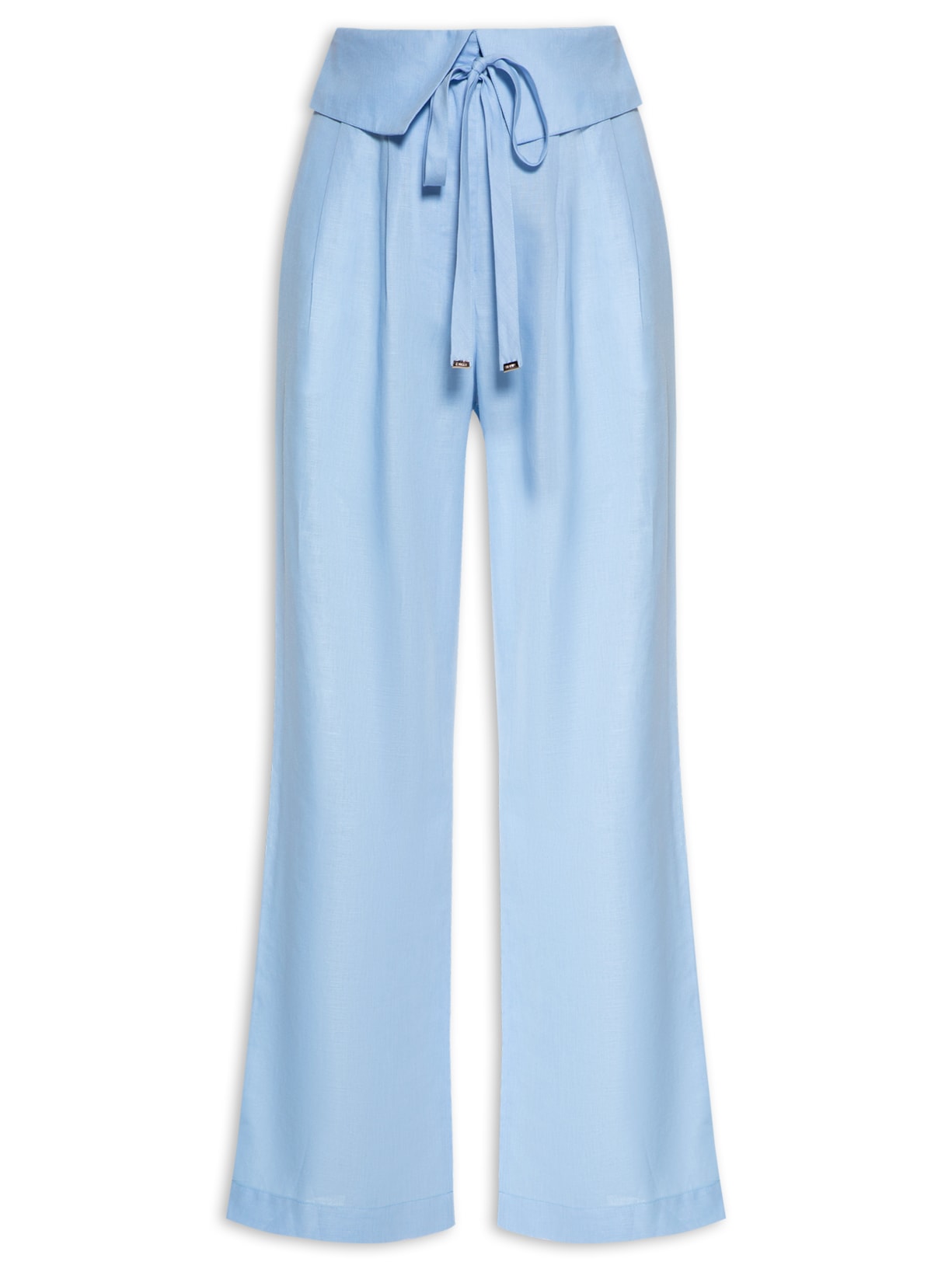 Calça Feminina Com Franzido Pala Na Cintura - Azul