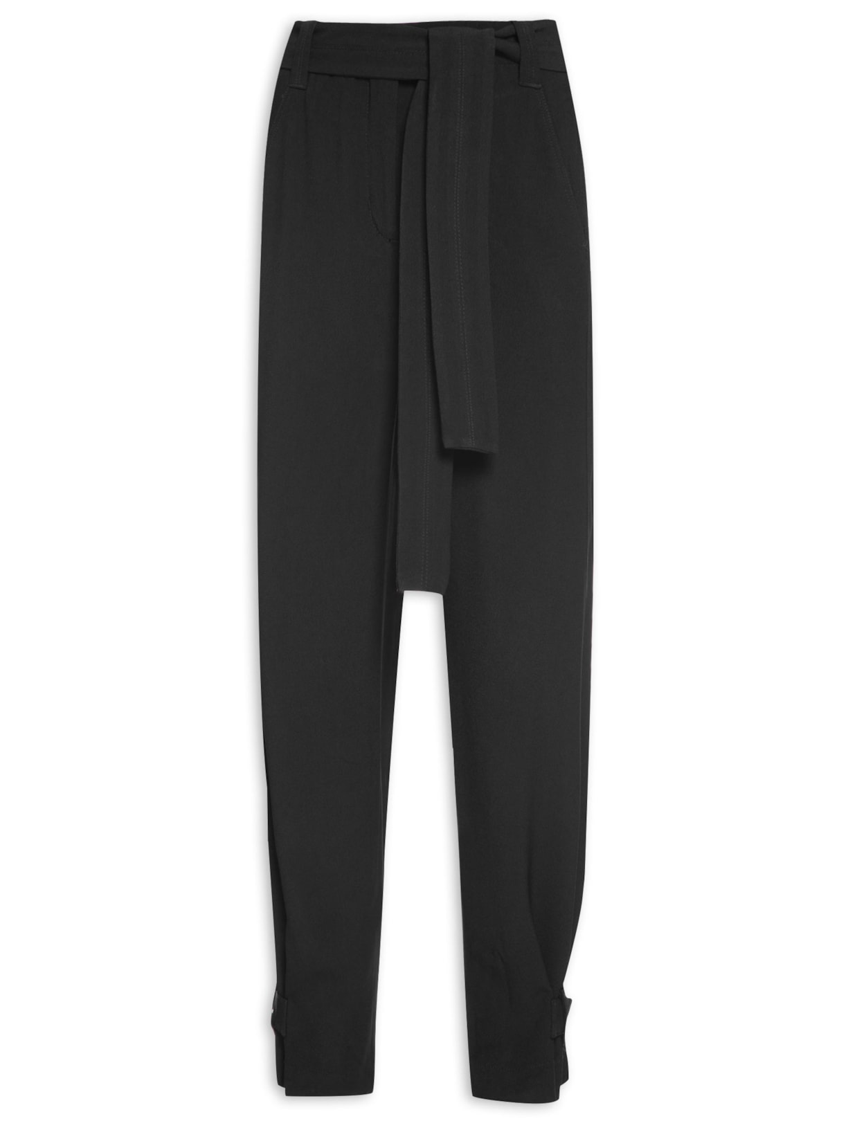 Calça Feminina Com Martingale - Preto