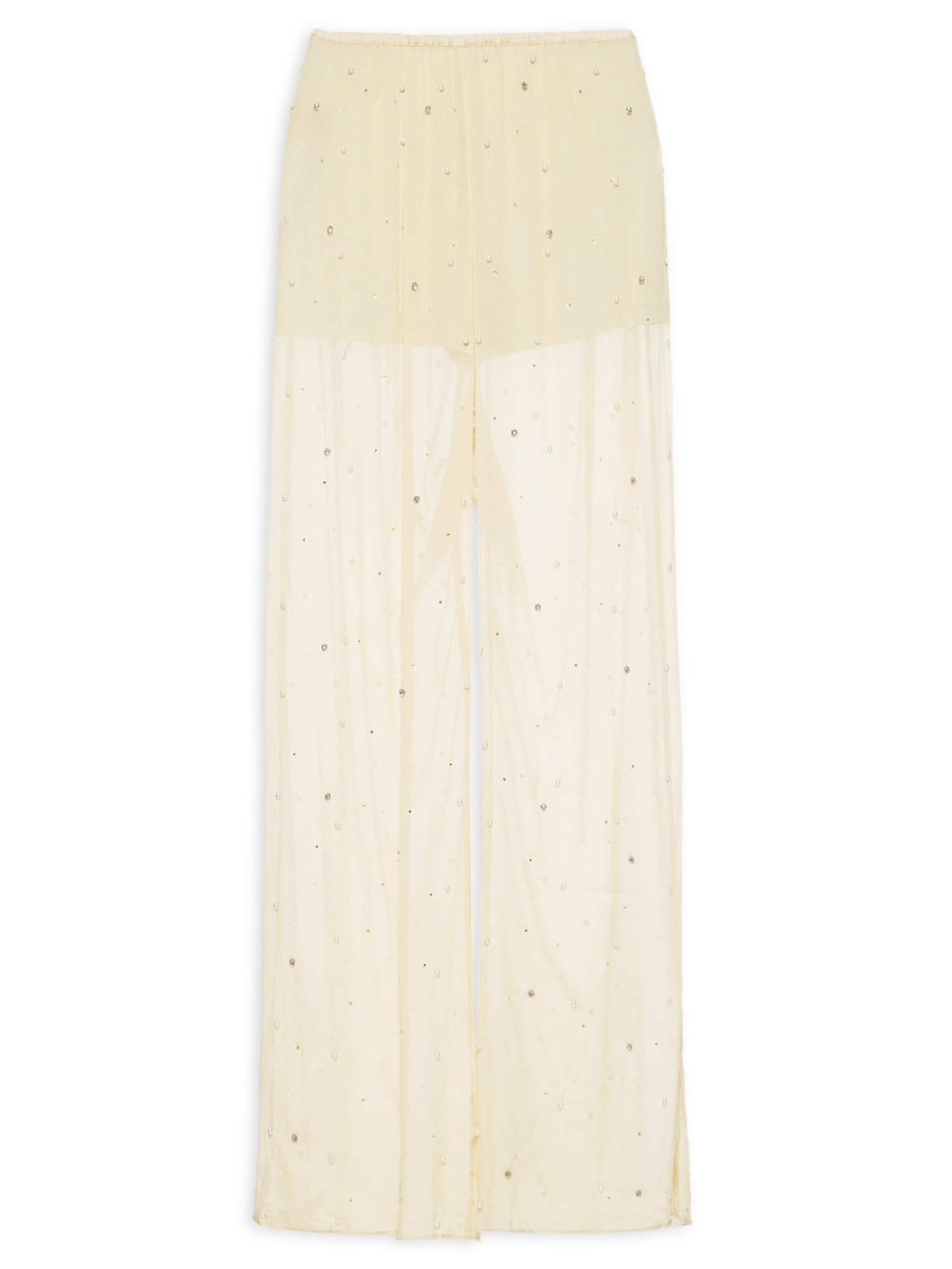 Calça Feminina Com Pérolas E Brilhos - Bege