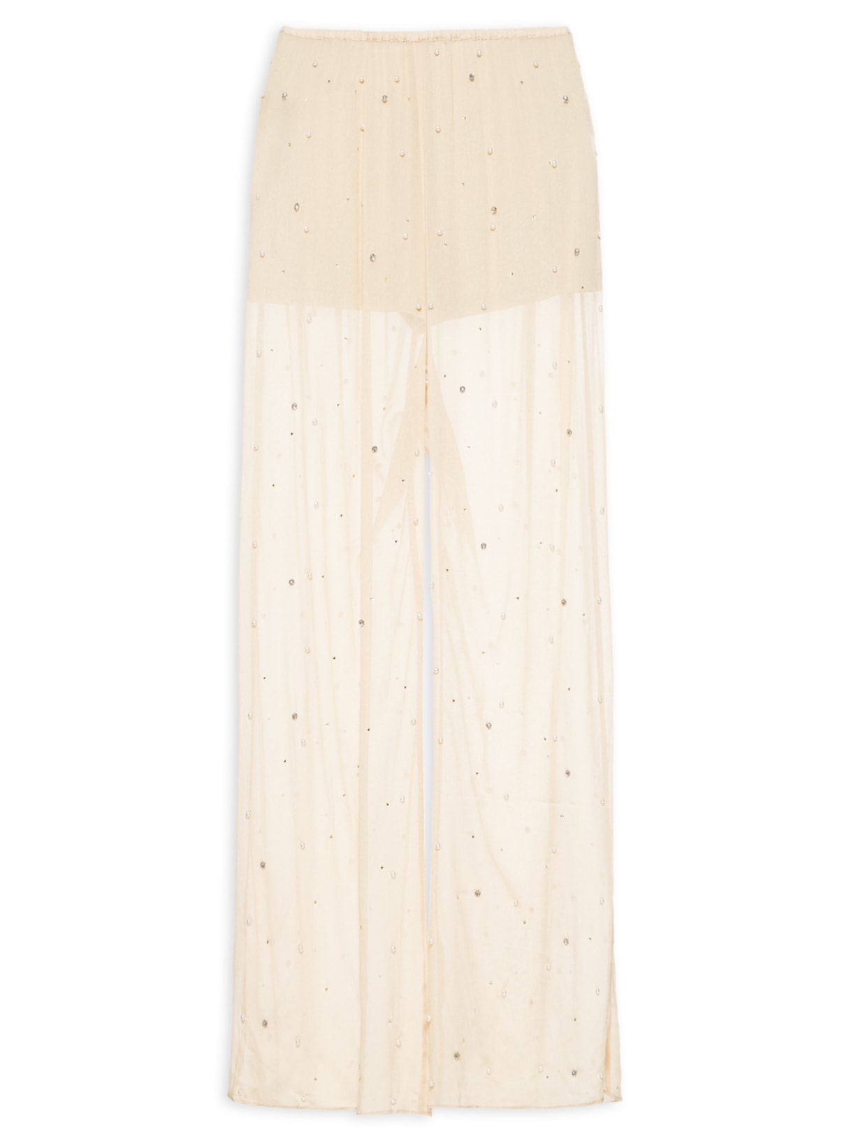 Calça Feminina Com Pérolas E Brilhos Bege Animale